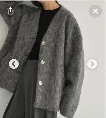 Lavish Gate 노카라 샤기 코트 에크루/그레이