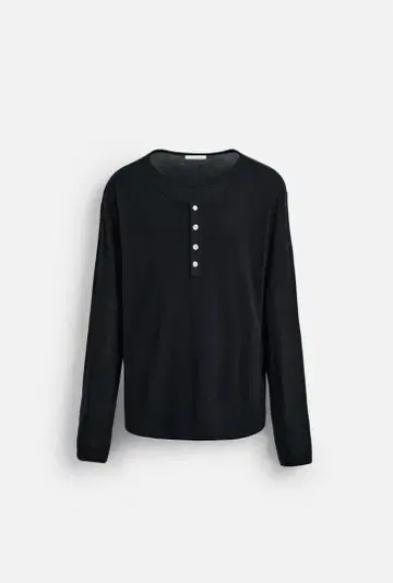 ZARA 더블 넥 버튼 부착 T셔츠 S 사이즈 네이비 헨리넥