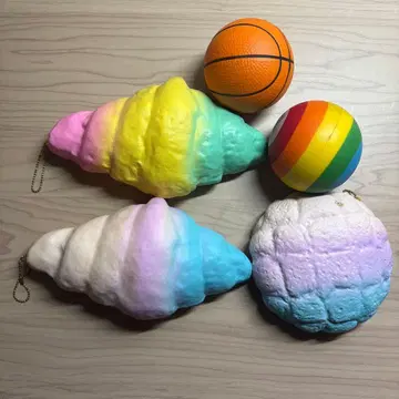 컬러풀 스퀴즈 묶음 판매 크루아상 멜론빵 공