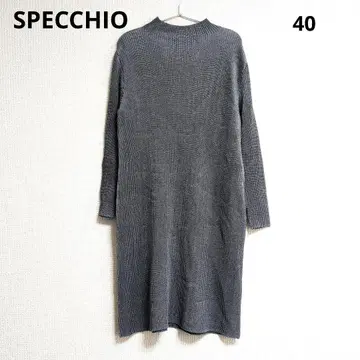 0405 SPECCHIO 샤틀 플리츠 하이넥 긴팔 원피스 40