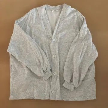 y/m 그레이 버튼 가디건 남녀 공용 프리 사이즈 맨투맨 원단