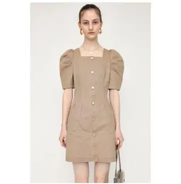 SLY TUCK SLEEVE 숏 원피스 베이지