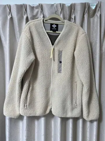 크림색 플리스 자켓 풀 집업