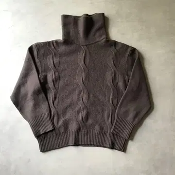 LEILIAN 레리안 케이블 니트 스웨터 터틀넥 브라운 갈색