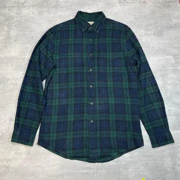 플란넬 셔츠 다크 그린 네이비 체크