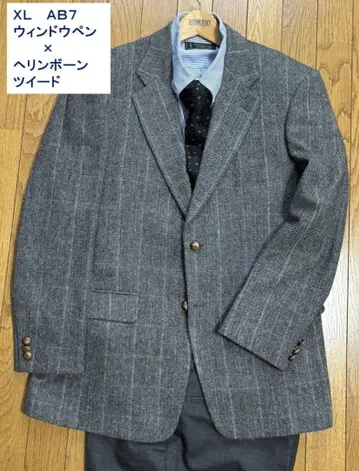 AB7 XL 윈도페인 x 헤링본 트위드 자켓