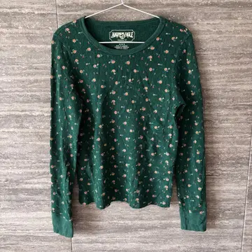 AMERICAN EAGLE 와플 롱 T 그린 다크 그린 새상품급 긴팔