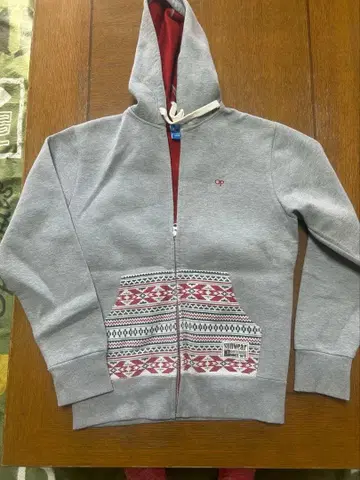 OP 그레이 집업 후드티