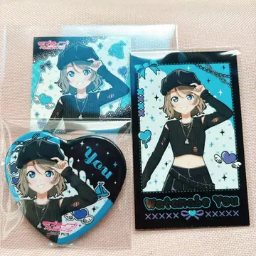 Aqours 와타나베 요하네 캔뱃지 카드 스티커