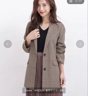 체크 무늬 테일러드 자켓