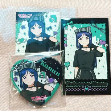 Aqours 마츠우라 카난 캔뱃지 카드 스티커