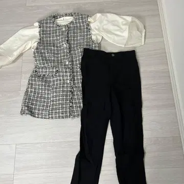 ROPE PICNIC 체크 무늬 자켓 블라우스 팬츠 세트