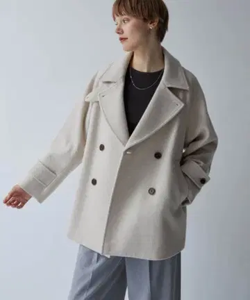 어반 리서치 슈퍼100 멜톤 P코트 베이지