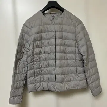 UNIQLO 유니클로 노카라 퀼팅 자켓 그레이