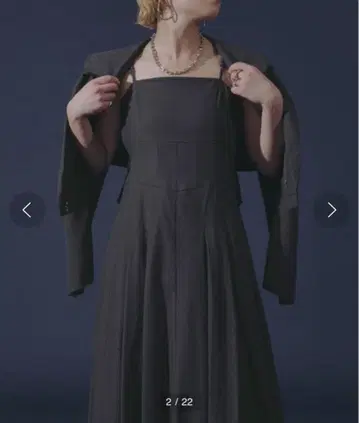 Ezick Ladymood 셋업 드레스 차콜 그레이