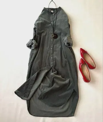 새상품급 어반 리서치 도어스 코듀로이 롱 원피스 그린