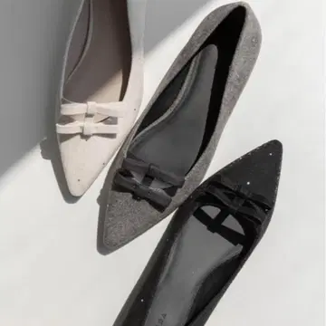 [ 새상품급 ] Randa 란다 펌프스 리본 블랙 22.0