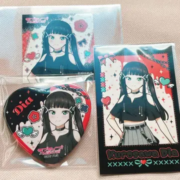 Aqours 쿠로사와 다이아 캔뱃지 카드 스티커
