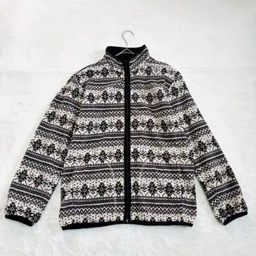 유니클로 플리스 자켓/집업 하이넥 기하학 패턴 올 패턴 겉옷