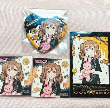 Aqours 쿠니키다 하나마루 캔뱃지 카드 스티커