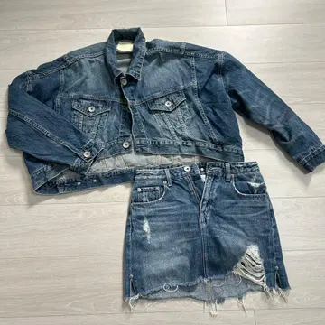 GYDA 데님 자켓 데님 스커트 세트 셋업