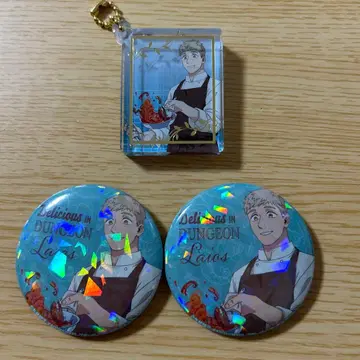 던전밥 굿즈 3종 세트 캔뱃지 2개 키체인 1개
