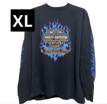 XL 할리 데이비슨 긴팔 티셔츠 프레임 디자인