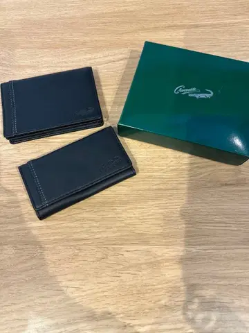 크로커다일 블랙 가죽 접이식 지갑 키케이스 세트