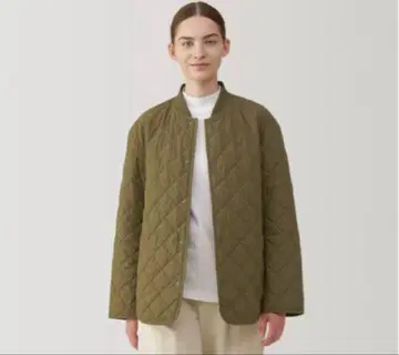 MUJI 카키 세탁 가능한 충전솜 퀼팅 자켓