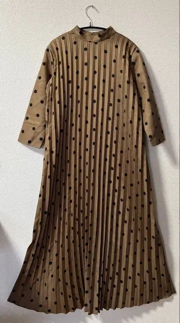 새상품급 벌스데이 바쉬 플리츠 원피스 롱 맥시 폴카 도트