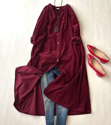 새상품급 어반 리서치 도어스 코듀로이 롱 원피스 다크 레드