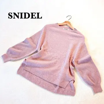 스나이델 리브 니트 스웨터 FREE 핑크 긴팔 페미닌