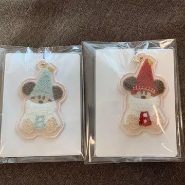 릴린린 키체인 2종 빨간색 스카이블루