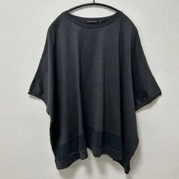 mizuiro ind 메쉬 믹스 와이드 풀오버 티셔츠 그레이