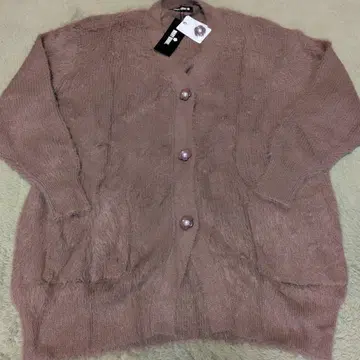 택 포함 새상품 MARY QUANT 샤기 니트 롱 가디건