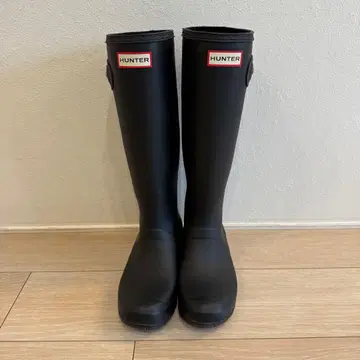 HUNTER 블랙 장화 버클 포함 사이즈 24cm EU 38