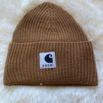 Sacai x Carhartt WIP 브라운 니트 모자
