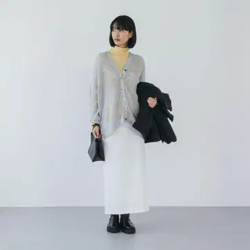 미즈이로 인드 그레이 니트 가디건