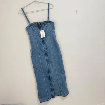 언그리드 데님 베어 원피스