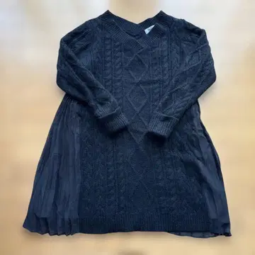 리랜드트루 사이드 플리츠 케이블 짜임 원피스 M