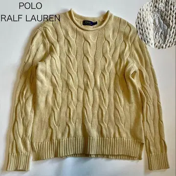 [ 폴로 랄프로렌 ] 굵은 케이블 니트 스웨터 포니 자수 아이보리 S