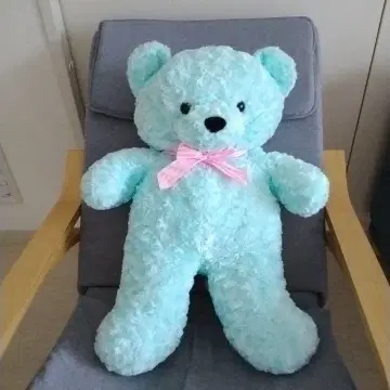 스카이블루 곰 봉제 인형 특대형 60cm