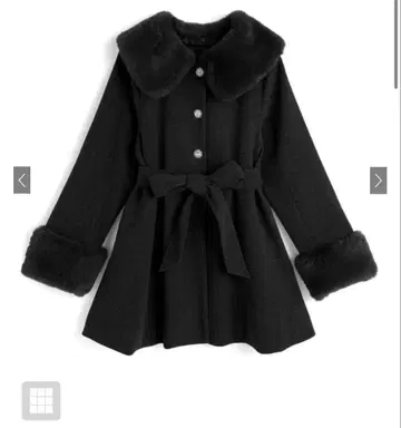 GRL 퍼 티펫&리본 벨트 포함 비쥬 버튼 코트 kz697