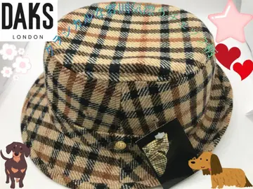 영국 브랜드 DAKS 클래시컬한 분위기의 체크 무늬 버킷 햇 (울 혼방)