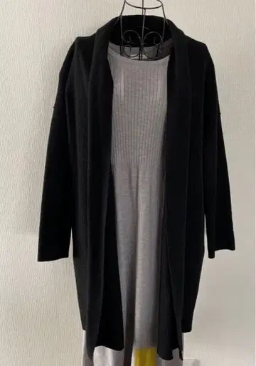 23구 컴프레스트 파일 코트 가디건 코트 블랙 38