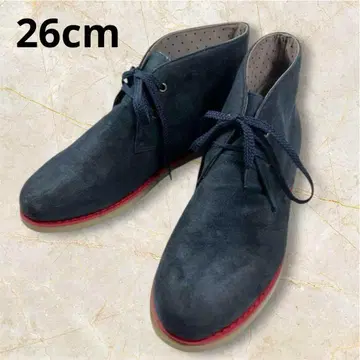 네이비 스웨이드 소재의 어퍼 부츠 노브랜드 남녀 공용