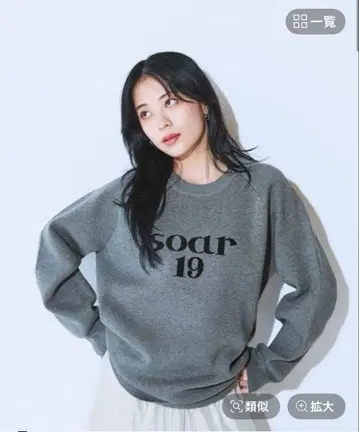 JEANASIS 12G 페이스 로고 풀오버 L 사이즈 그레이