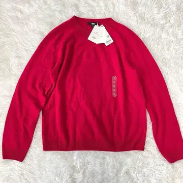 택 포함 새상품 유니클로 캐시미어 100% XL 스웨터 니트 핑크