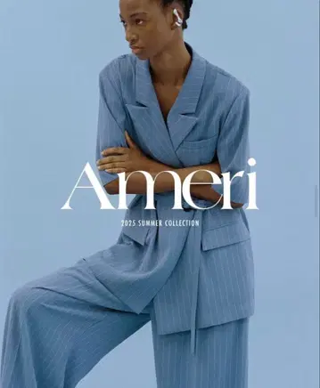 Ameri 스카이블루 테일러드 자켓