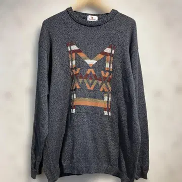 80s Men's HAI SPORTING GEAR 네이티브 무늬 니트